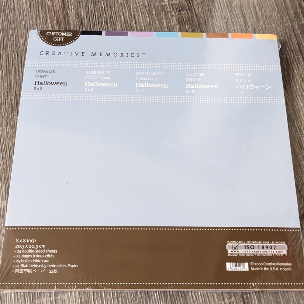 Creative Memories Halloween Designer Print 8x8 Paper Customer Gift Acid Free